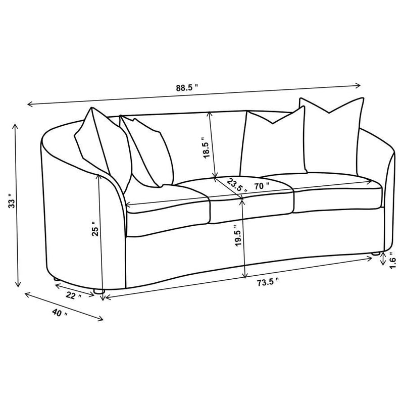 Rainn - Boucle Upholstered Sloped Arm Sofa Set