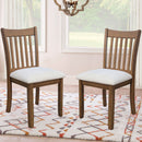 Modern Dining Chair, Wooden Back, Cushion Seats (Set of 2)