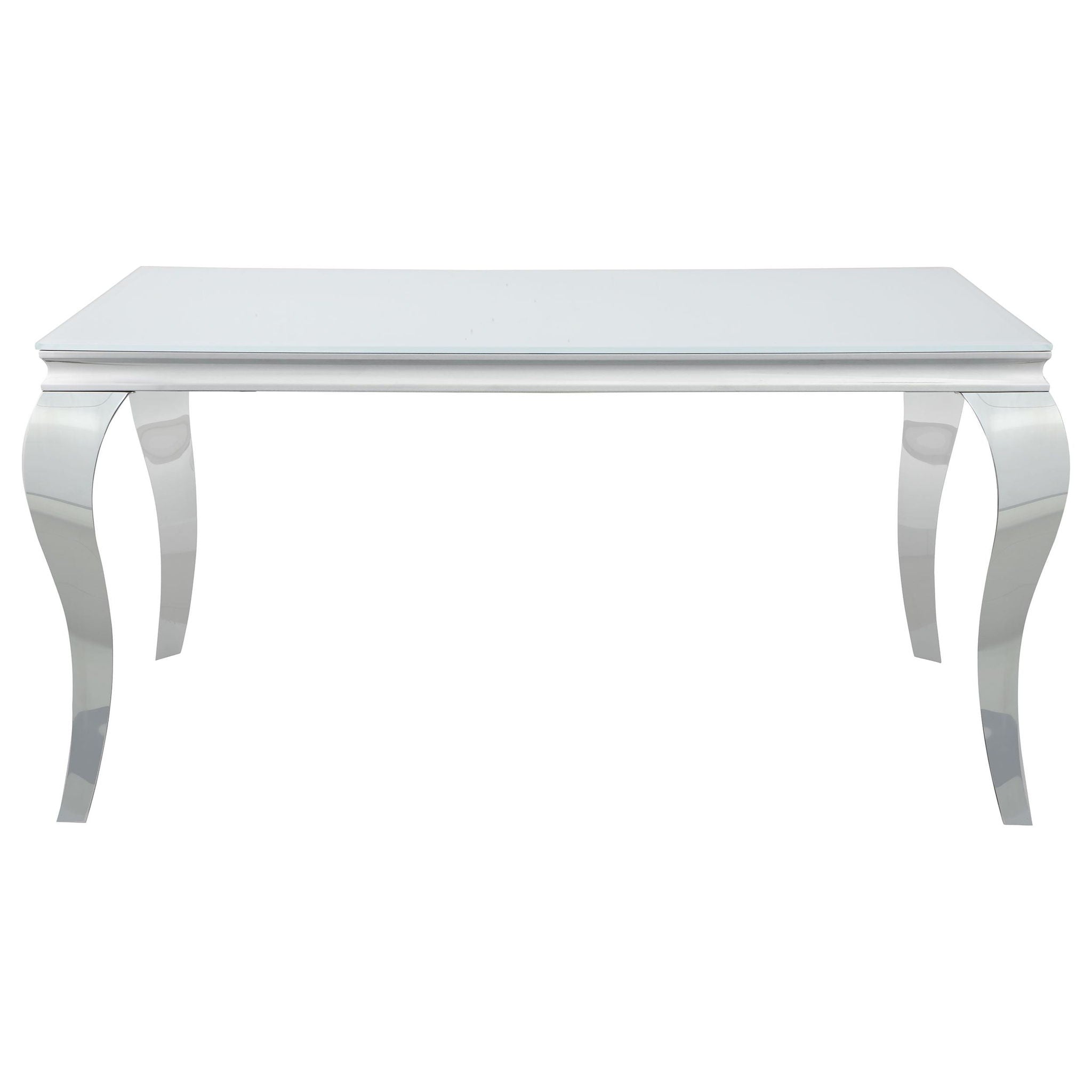 Carone Rectangular 61-inch Glass Top Dining Table White
