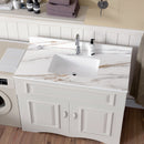 Elegant Vanity Top With Undermount Sink And Backsplash, Sintered Stone