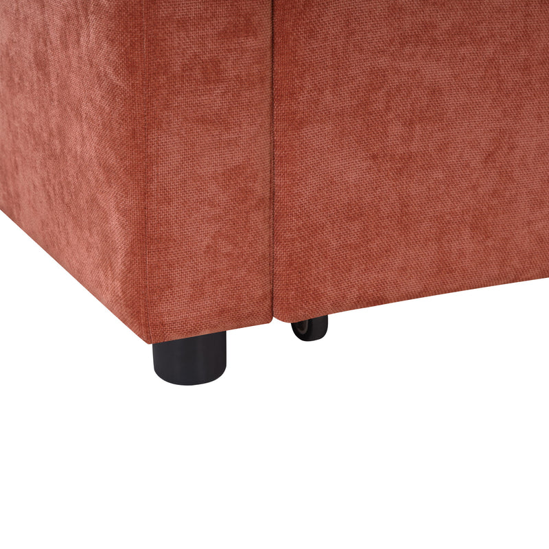 Modern L Shaped Sectional Sofa Bed With Hidden Storage Chenille Upholstery