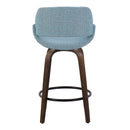 Fabrico - Mid Century Modern Fixed Height Counter Stool & Round Footrest (Set of 2)