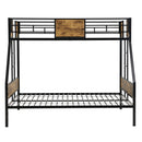 Modern Metal Bunk Bed With Side Ladders And Guardrail