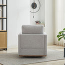 Modern Square Upholstered Swivel Accent Chair With Metal Base