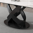 Rectangular Dining Table, For Dinner Party, 4 Chairs - Black / White