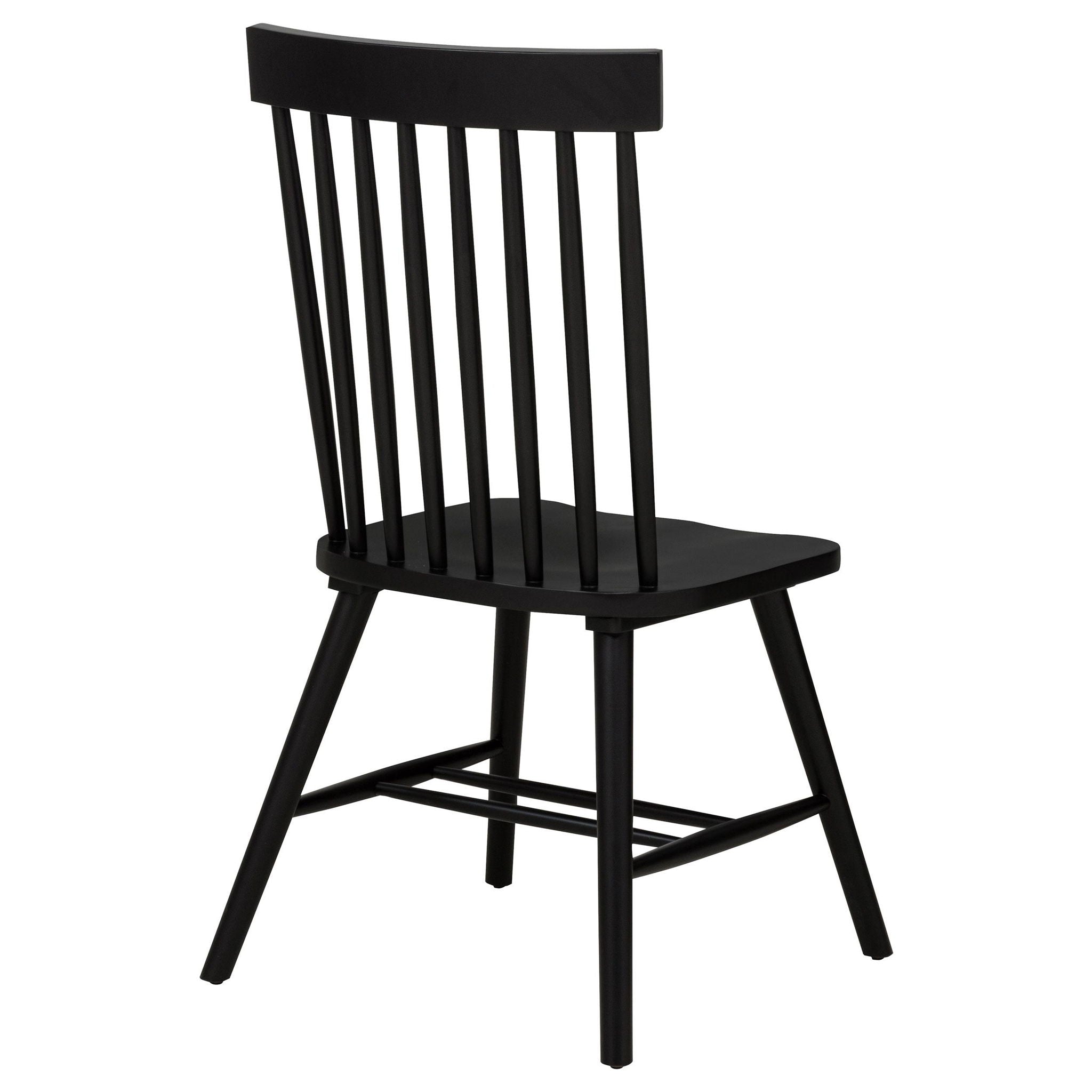 Andrews Windsor Spindle Back Dining Side Chair Black (Set of 2) - Atlantic Fine Furniture Melbourne FL