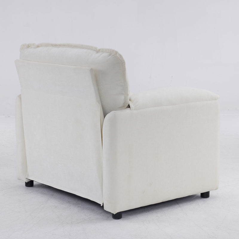 Oversized Reading Armchair With Thick Cushions, High Back Support