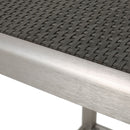 Outdoor 43" Aluminum Bar Table With Rattan Table Top - Gray / Silver