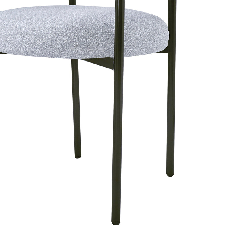 Contemporary Upholstered Armchair Dining Chairs With Metal Legs (Set of 2)