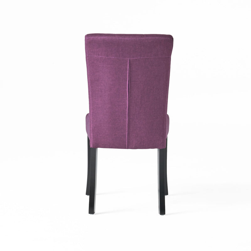 Upholstered Dining Chairs, Fabric Side Chairs, For Dining Room, Kitchen And Living Room (Set of 2) - Dark Purple