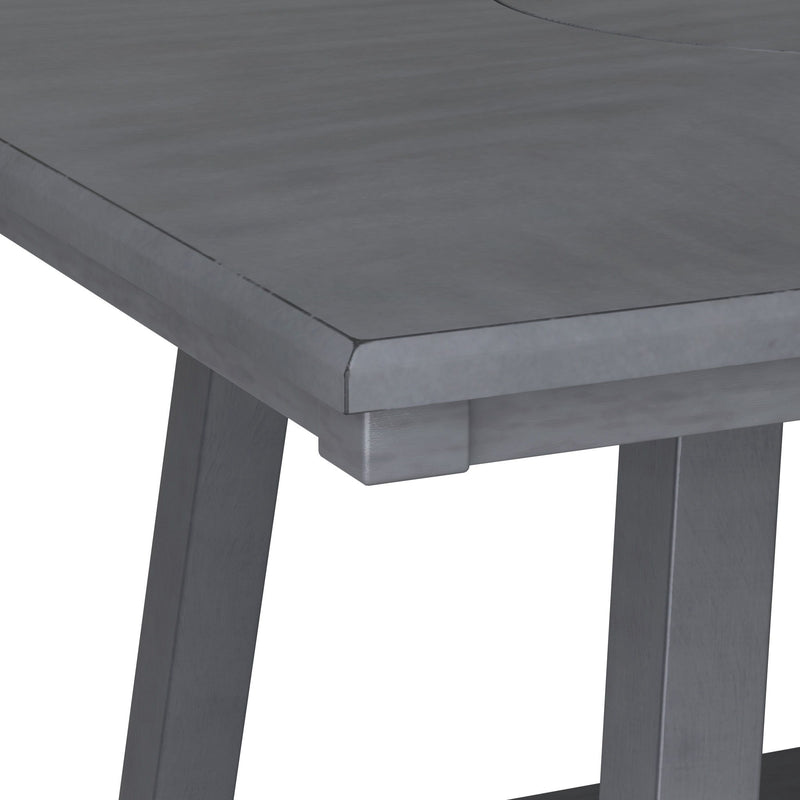 Counter Height Dining Table With Tapered Base And Lazy Susan - Gray