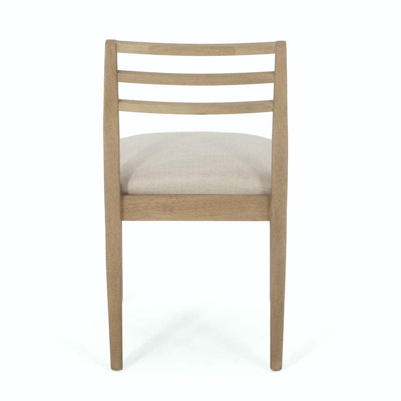 Farmhouse Style Dining Chair Set With Ladder Back Design