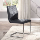 Ansonia - Side Chair (Set of 2) - Gray Synthetic Leather & Chrome