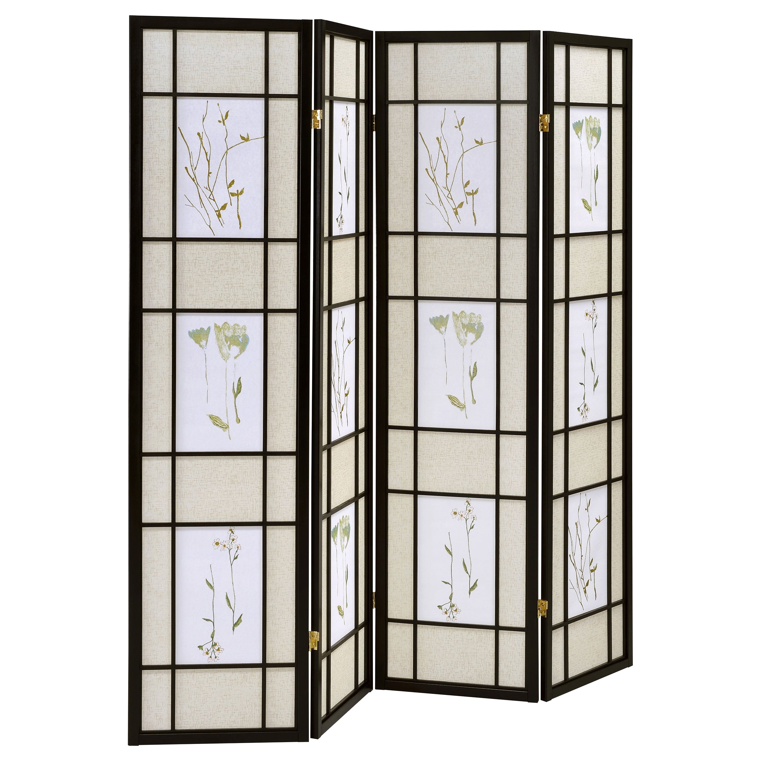 Catabella 4-Panel Room Divider Folding Shoji Screen Floral — view 1