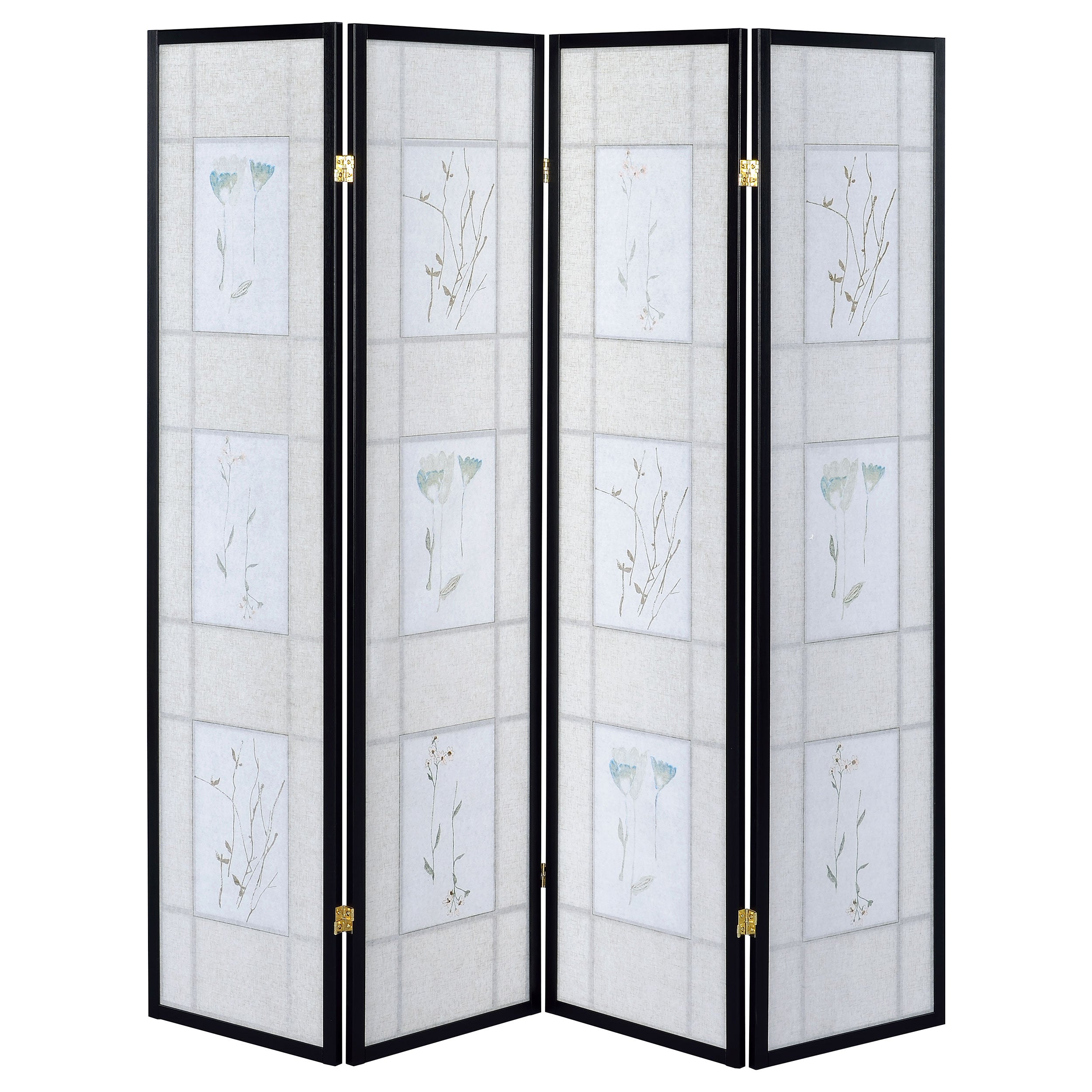 Catabella 4-Panel Room Divider Folding Shoji Screen Floral — view 5