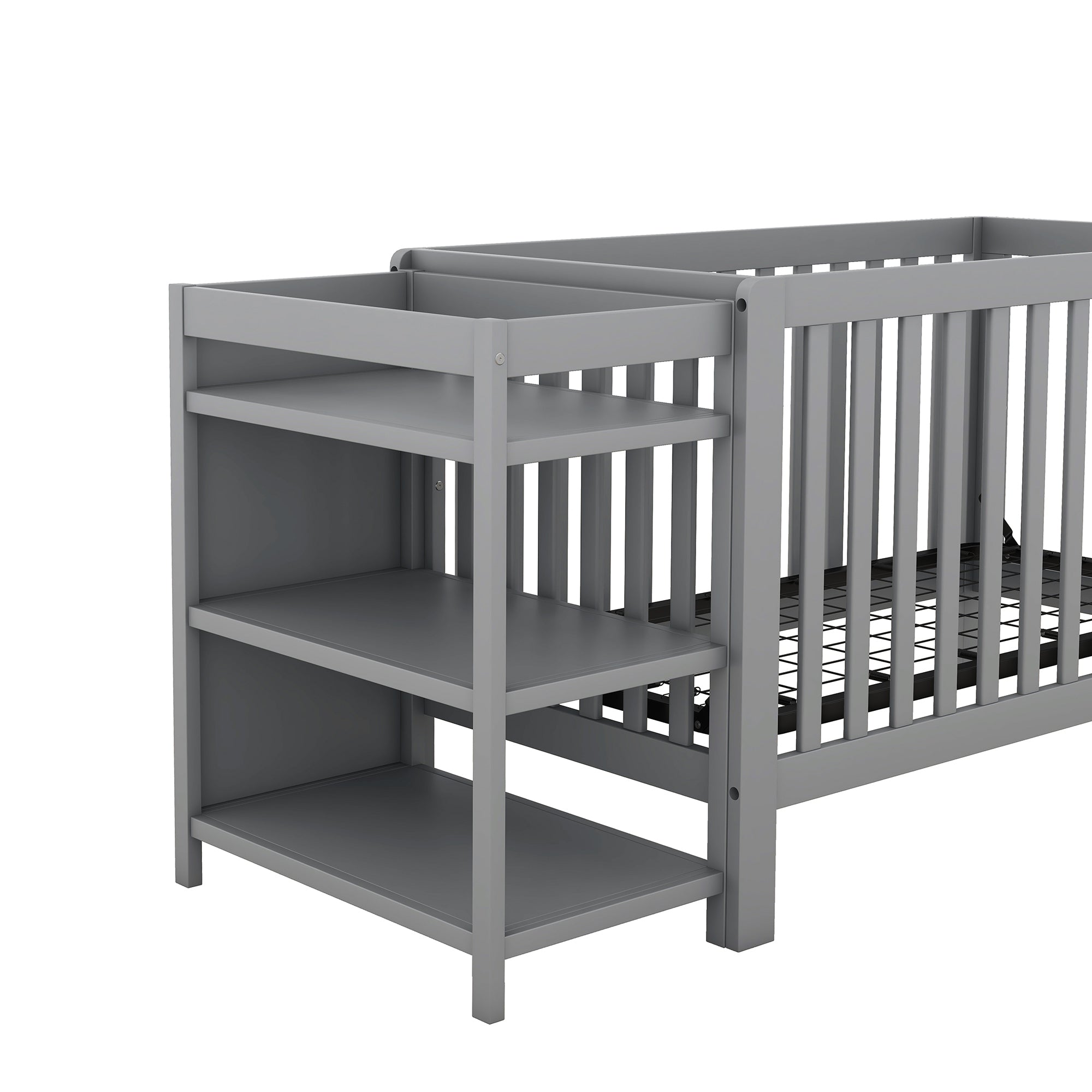 Convertible Crib/Full Size Bed with Changing Table, Gray - Atlantic Fine Furniture Melbourne FL
