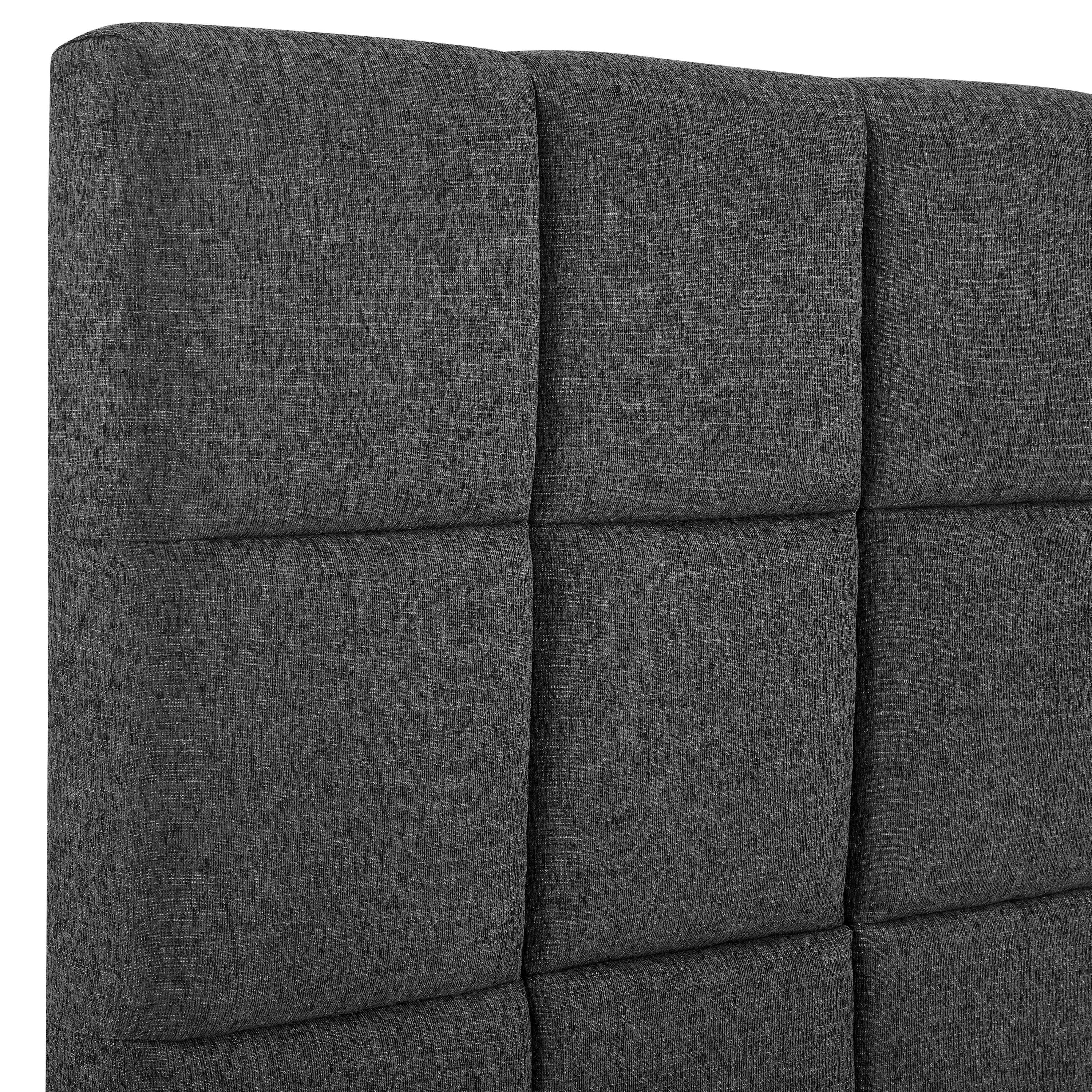 Bridgevine Home Queen Size Grey Squares Upholstered Platform Bed - Atlantic Fine Furniture Melbourne FL