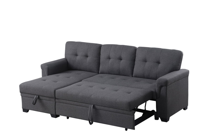 Lucca - Linen Reversible Sleeper Sectional Sofa With Storage Chaise