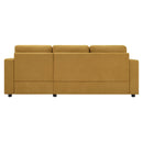 Modern L-Shaped Sectional Sofa With Curved Chaise, USB Ports, And Side Storage Pockets