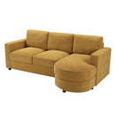 Modern L-Shaped Sectional Sofa With Curved Chaise, USB Ports, And Side Storage Pockets