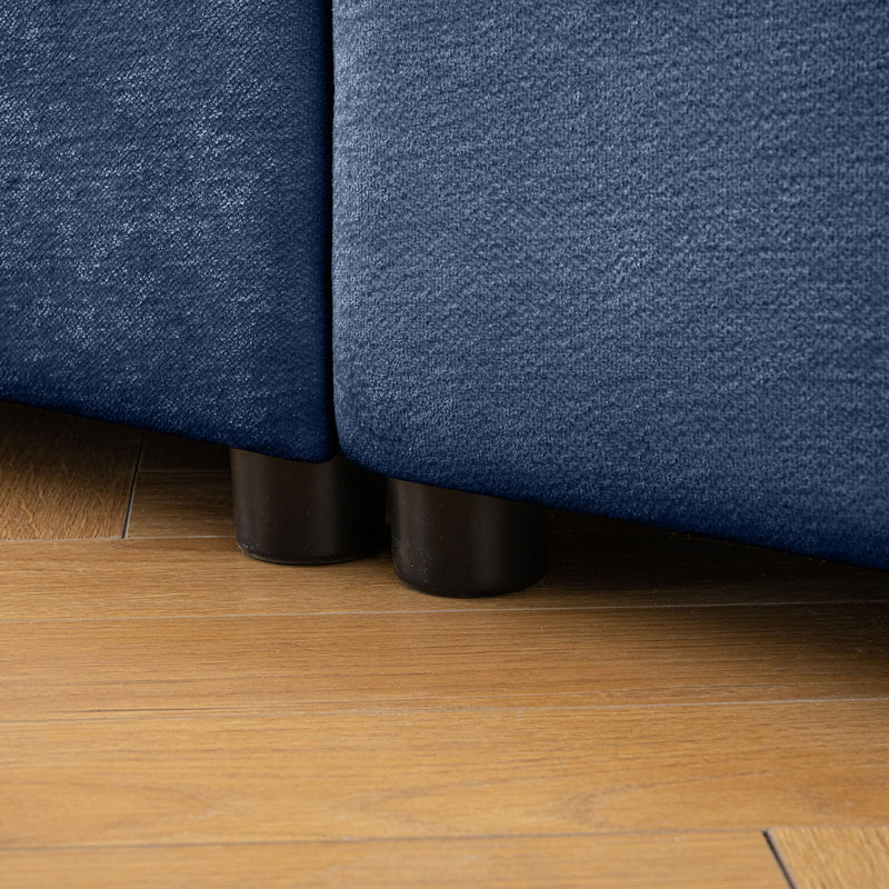 Stylish Chenille Sofa With Storage Seat And Cylindrical Backrest
