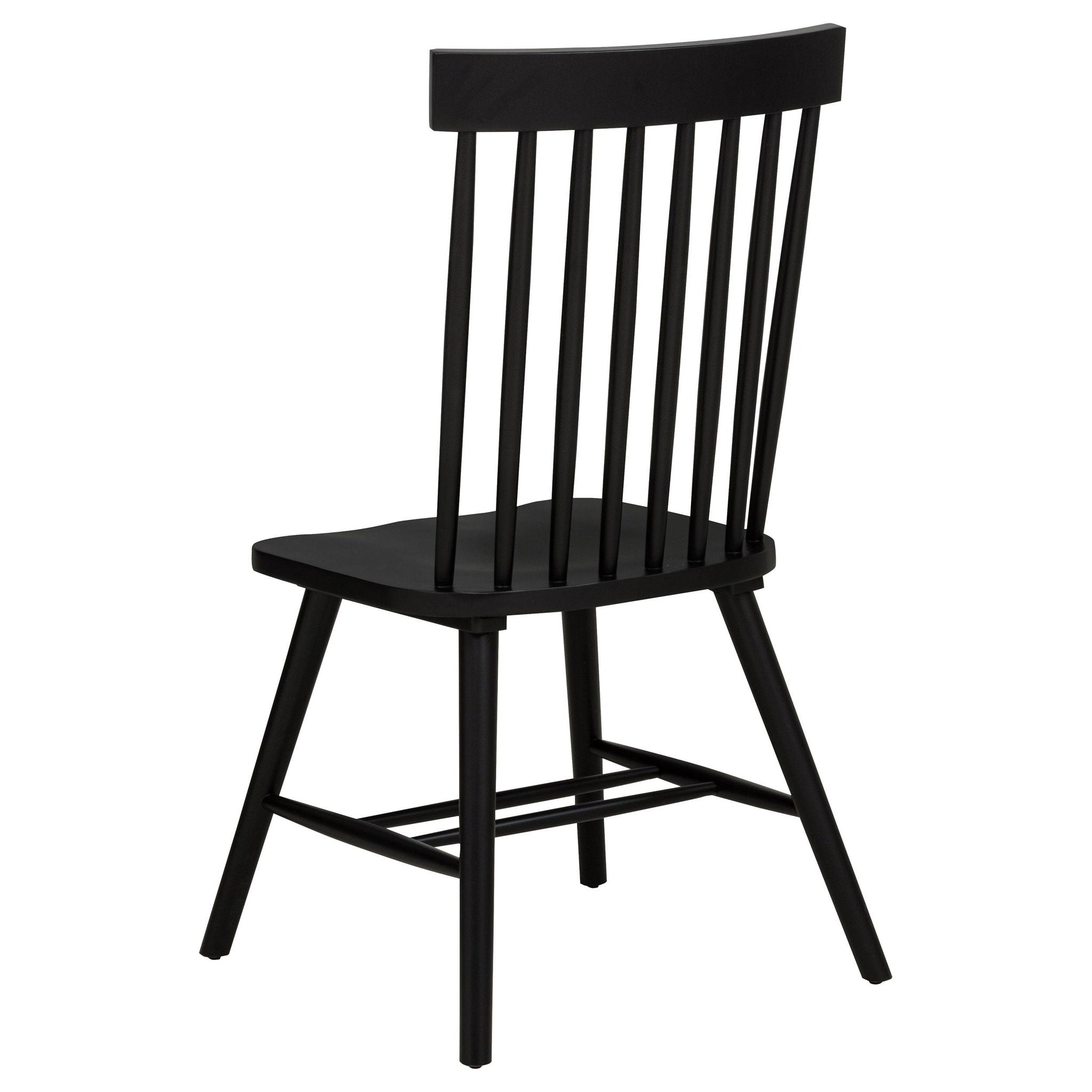 Andrews Windsor Spindle Back Dining Side Chair Black (Set of 2) - Atlantic Fine Furniture Melbourne FL