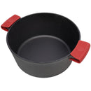 Pre-Seasoned Cast Dutch Oven 2 In 1 With Dual Handles And Covers, 5 Quart - Black