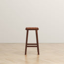 James - Mid-Century Modern Genuine Leather Counter Stool