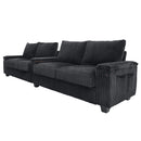 Modern 4 Seater Corduroy Sofa Couch With USB Ports And Hidden Storage