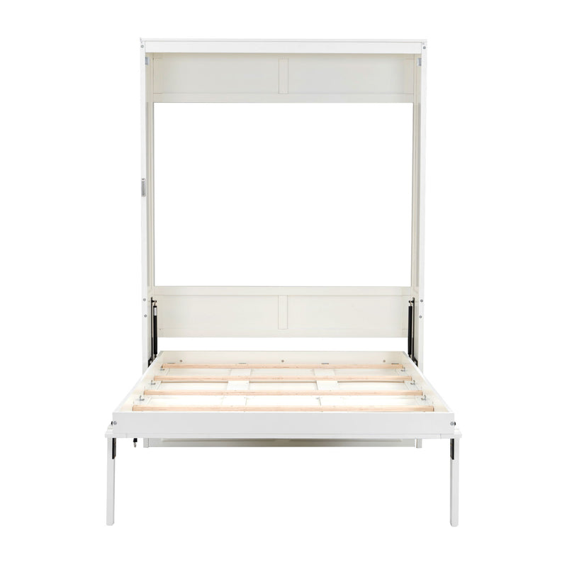 Full Size Murphy Bed With 2 Drawers - Beige