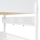 Bunk Bed With 3 Storage Shelves, Adjustable Ladder Left Or Right