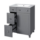 Transitional Style Bathroom Vanity Cabinet With Ceramic Sink