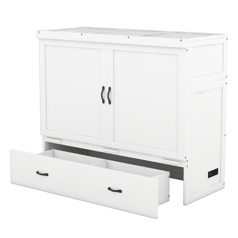 Murphy Bed With USB Port And A Large Drawer