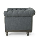 Luminex - Tufted Upholstered Club Chair With Nailhead Accents And Scrolled Tuxedo Arms