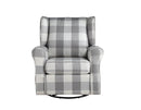 Patli - Glider Chair With Swivel - Gray / White
