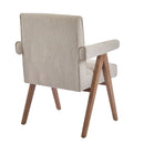 Contemporary Poppy Fabric Dining Armchair With Rubberwood Legs