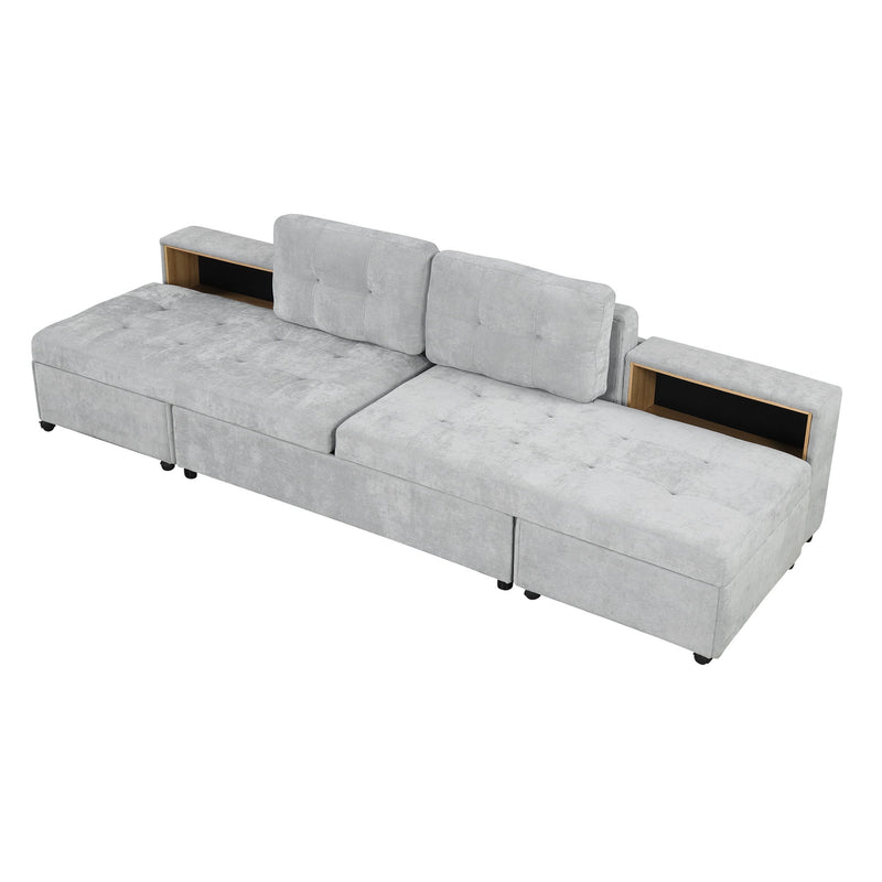 Versatile Modular Free-Combined Sofa With 2 Storage Racks