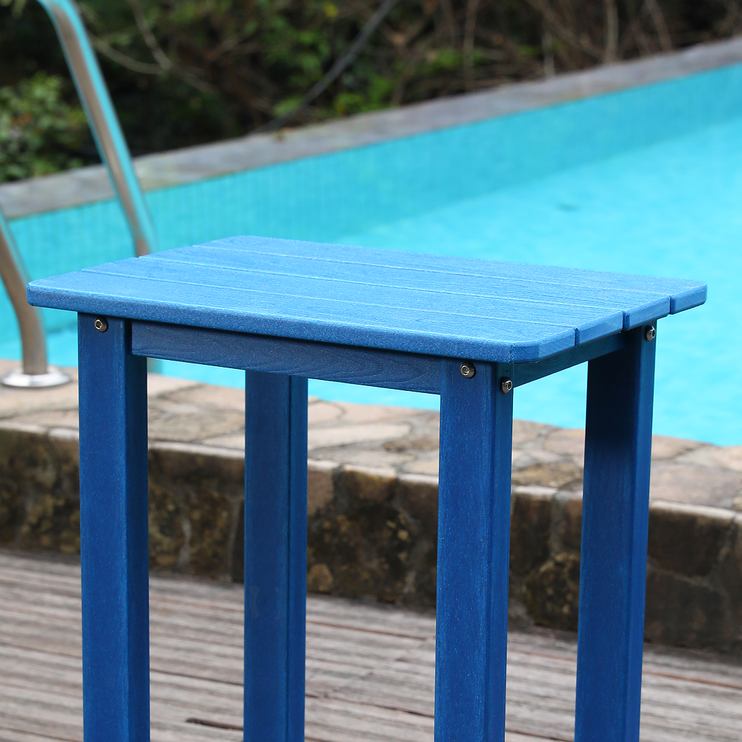 Patio Life Adirondack Outdoor Bar Stools, Set of 2 - Lake Blue