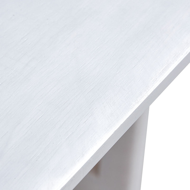 Chinese Style White Solid Wood And Imitation Rattan Coffee Table