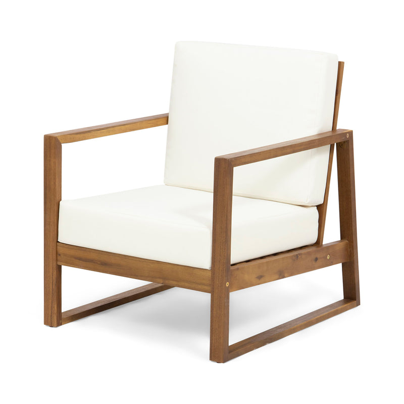 Nexusia - Outdoor Acacia Wood Club Chair With Slat Design