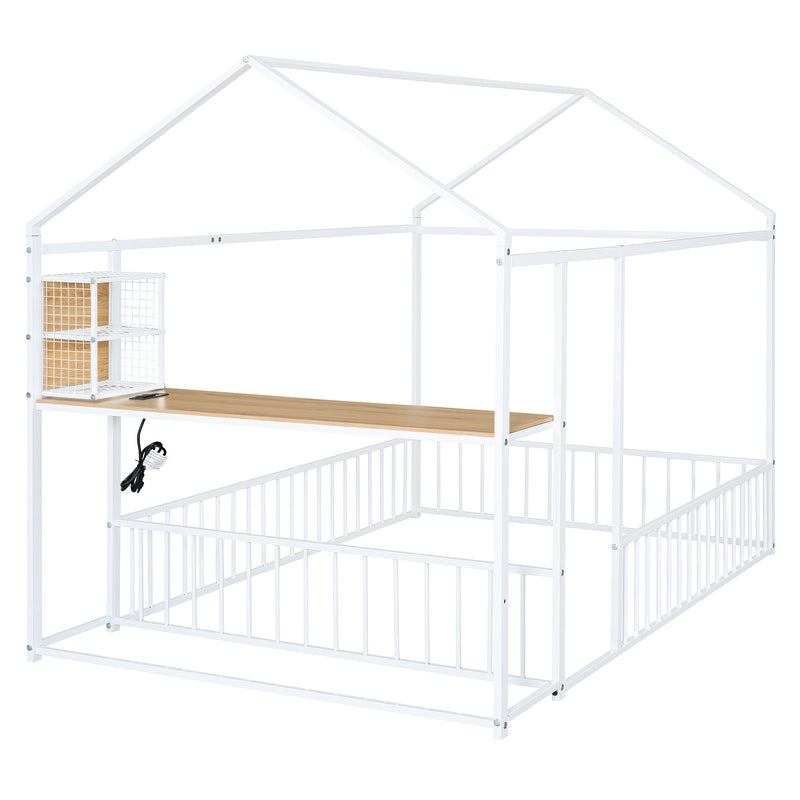 House Frame With Desk, Shelves, Power Outlets And USB Ports