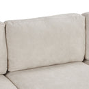 Upholstered 3 Seater Curved Sofa With Printed Pillows Chenille