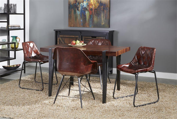 Solid Sheesham and Iron Rectangular Dining Table