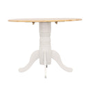 Allison - Round Drop Leaf Extension Dining Table - White - Atlantic Fine Furniture Inc