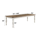 Florian - Dining Table With 2 Leaves - Oak & Antique White