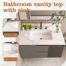 Bianco Carrara Venato Elegant Marble Vanity Top, Bathroom Vanity With Undermount Sink, Sintered Stone