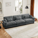 Modern Oversize Sofa With Cloud Like Comfort, Featuring Waist And Throw Pillows