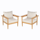Terassi - Outdoor Lounge Chair (Set of 2) With Cushions - Beige / Light Teak