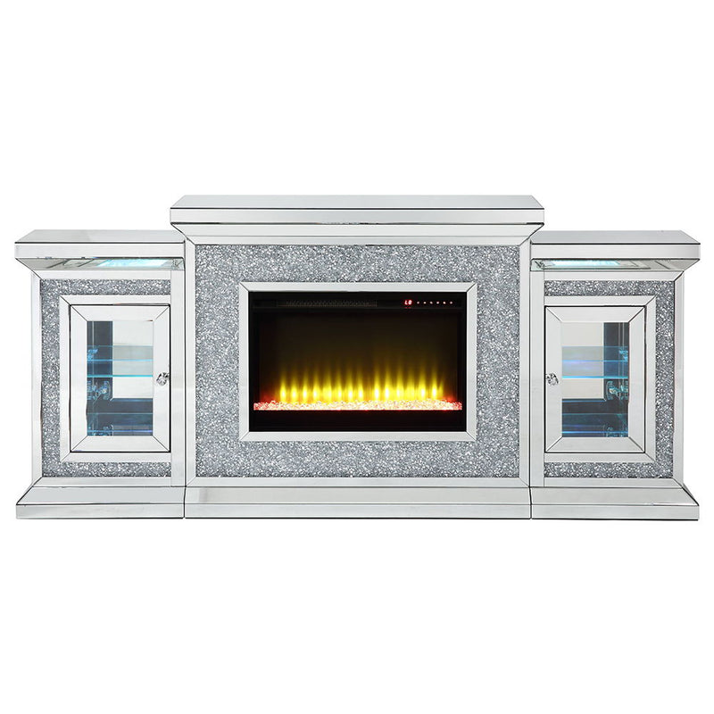 Noralie - Fireplace - Mirrored & Faux Diamonds - 39" - Atlantic Fine Furniture Inc