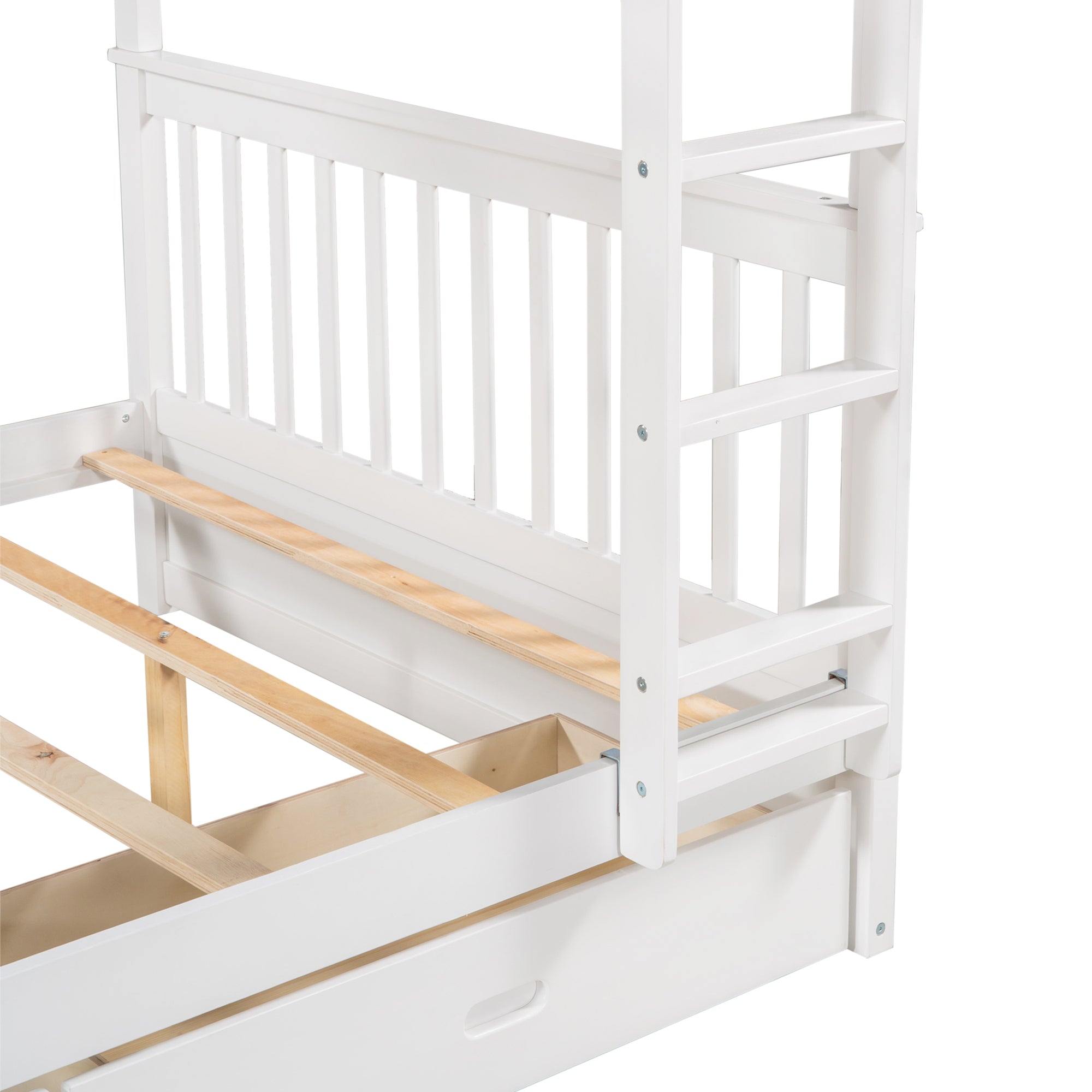 Full-Over-Full Bunk Bed with Ladders and Two Storage Drawers (White)(OLD SKU:LT000365AAK) - Atlantic Fine Furniture Melbourne FL